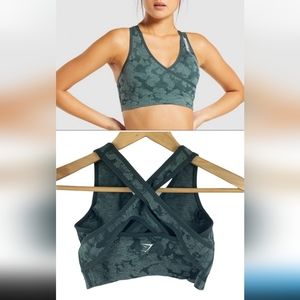 Gymshark camo sports bra green size medium